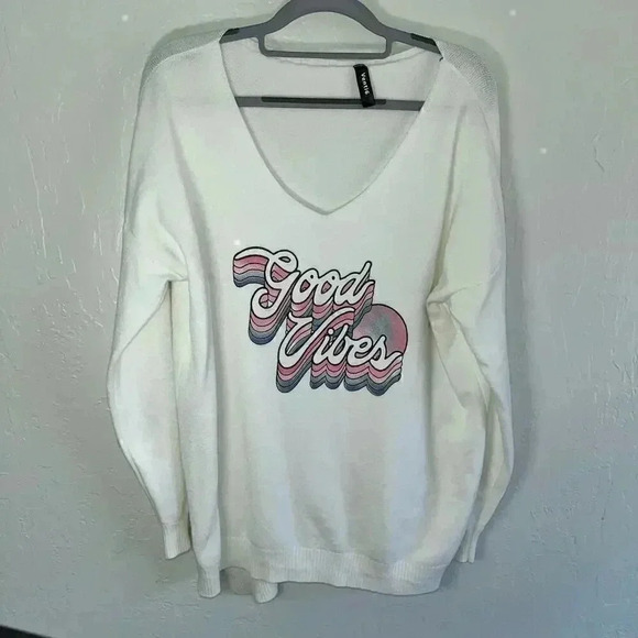 Venti6 Sweaters - Venti6 Women’s Good Vibes Soft Long Sleeve Comfy Casual Viscose Blend Sweater L